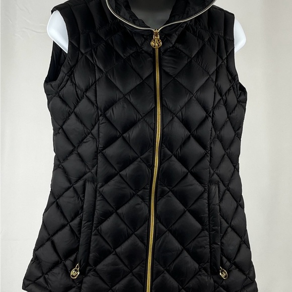 Michael Michael Kors Ultra Lightweight Down Puffer Vest Black Size XS Packable - Picture 8 of 16
